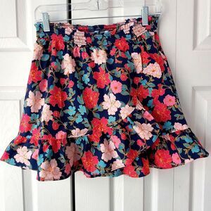 Draper James Size MEDIUM Ruffle Wrap Skirt in Stretch Poplin